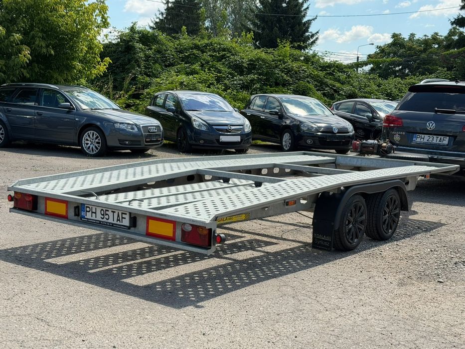 Platforma Gala Taurus / An 06.2025/ 4.5 x 2.1 m / 2.7t / sistem franare AL-KO /roti R13c / troliu electric