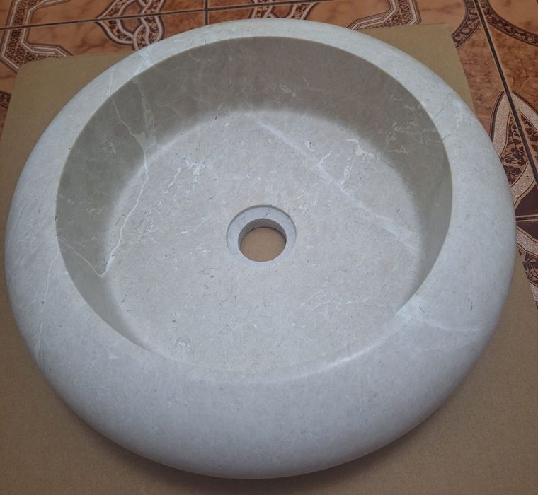 „Lavoar marmură naturală 40 cm pe blat – nou, nemontat”