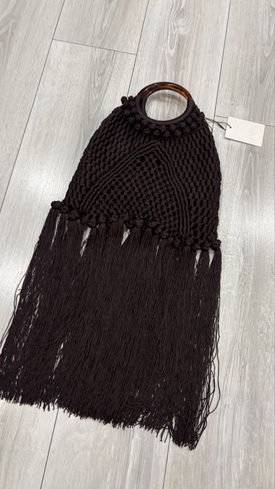 Zara Жестока дамска лятна чанта с ресни