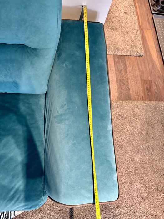 Fotoliu catifea albastru