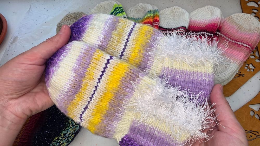 Вязаные следки-тапки