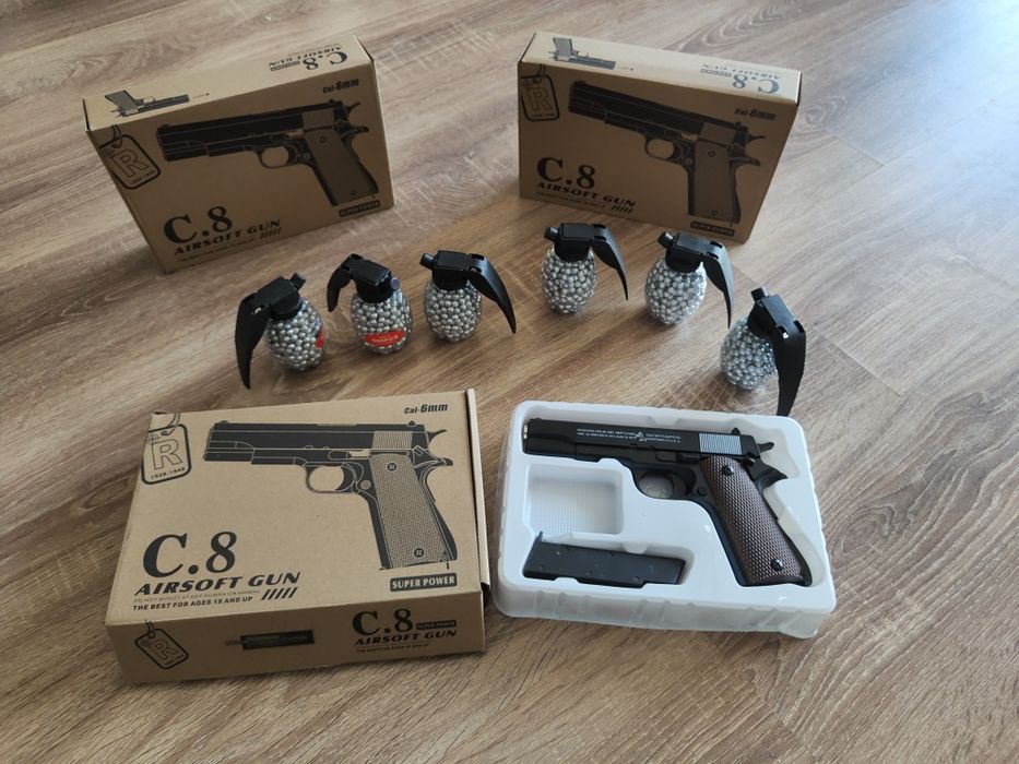 Pistol Airsoft Full metal , propulsie ARC+ bile plastic abs 500buc 6mm