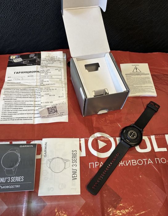 КАТО НОВ 45mm Garmin Venu 3 AMOLED Гаранция Technopolis Black