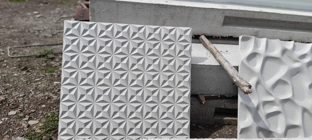 Placi decorative ipsos și beton 3d