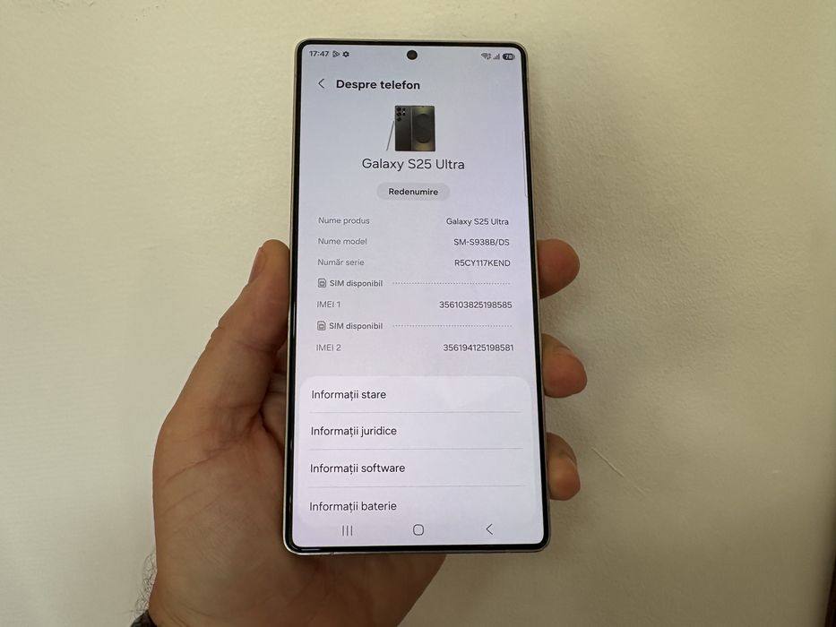 Samsung Galaxy S25  Ultra, 1TB, 12 gb ram, Titanium Black