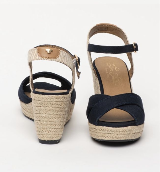 Tom tailor , сандали с платформа тъмносин/крем , 36