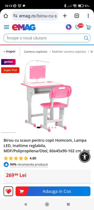 Vând birou pentru copii