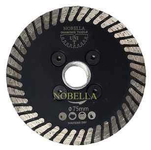 Мини турбо диамантен диск Ø75 мм., с адаптер М14 за ъглошлайф