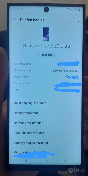 Samsung Note 20 ultra 5G