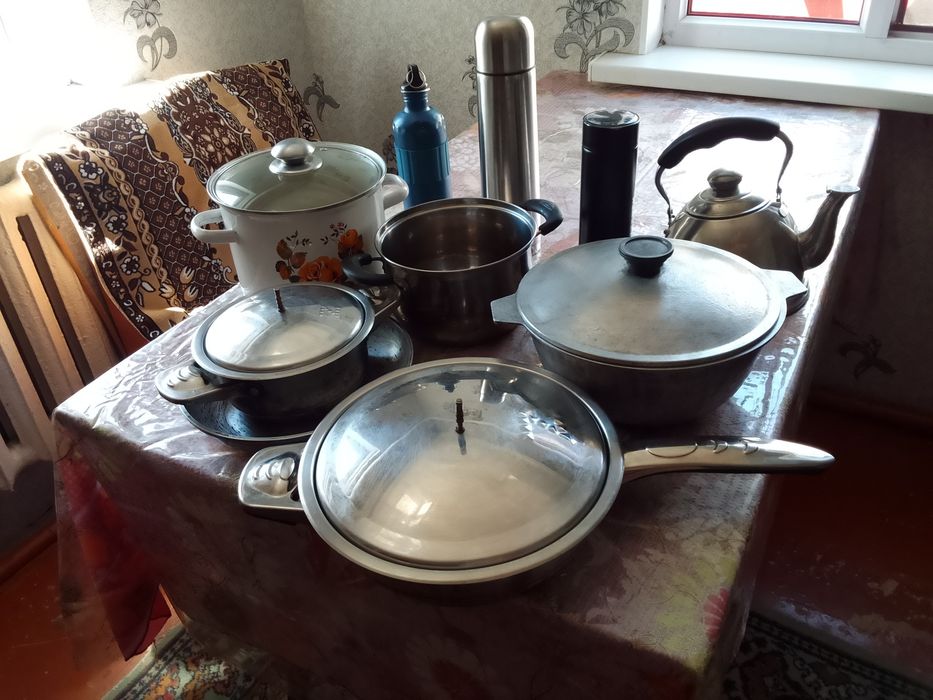 Посуда казан 3л., сковородка, кастрюля,чайник