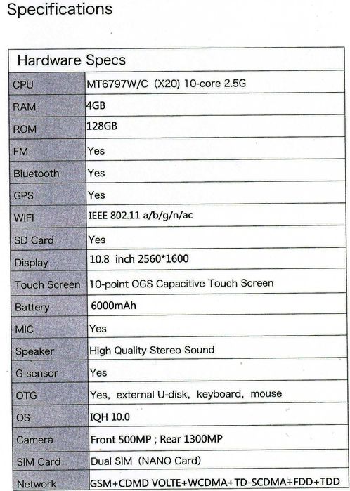 Tableta 10.8 inch,3D fara ochelari