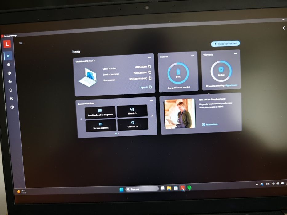 Lenovo ThinkPad X13 Gen 3 – i5-1245U / 16GB / 1TB SSD Premier Onsite Support гаранция до май 2028 г