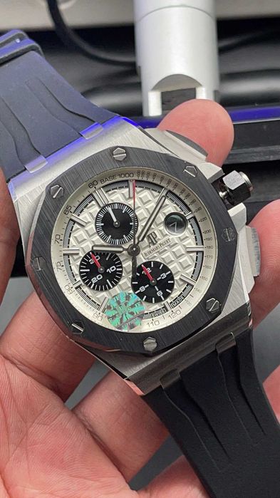 audemars piguet offshore 44mm сребристо/черно