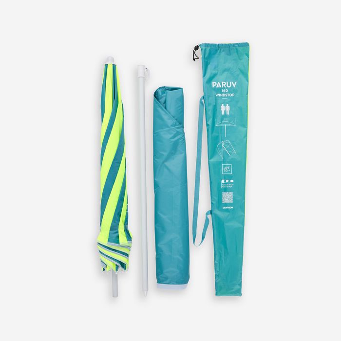 Umbrelă de plajă 2 locuri Upf 50+ Paruv - produs resigilat Decathlon