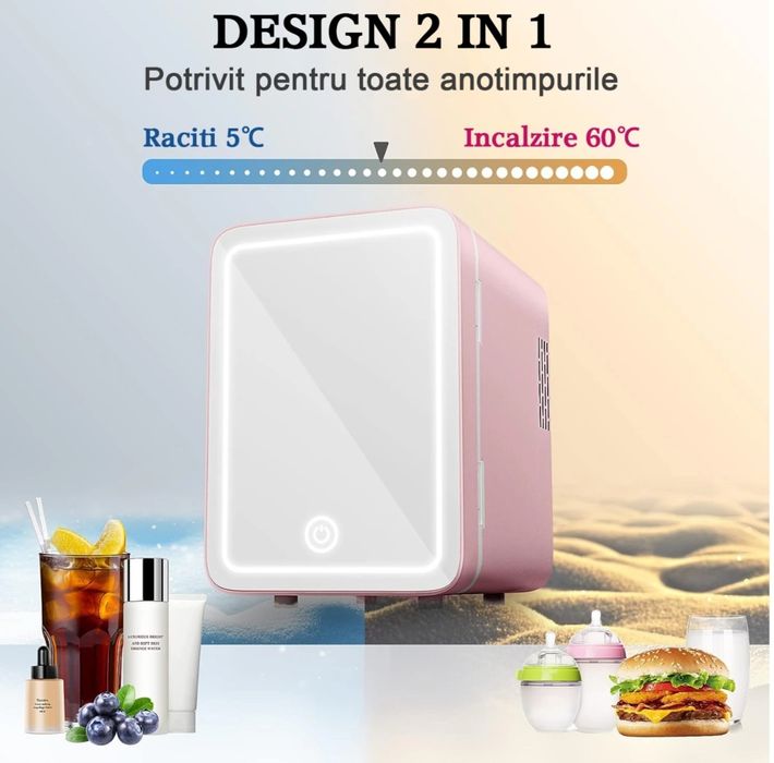 Mini frigider cosmetice, 4 litri, cu racire-incalzire