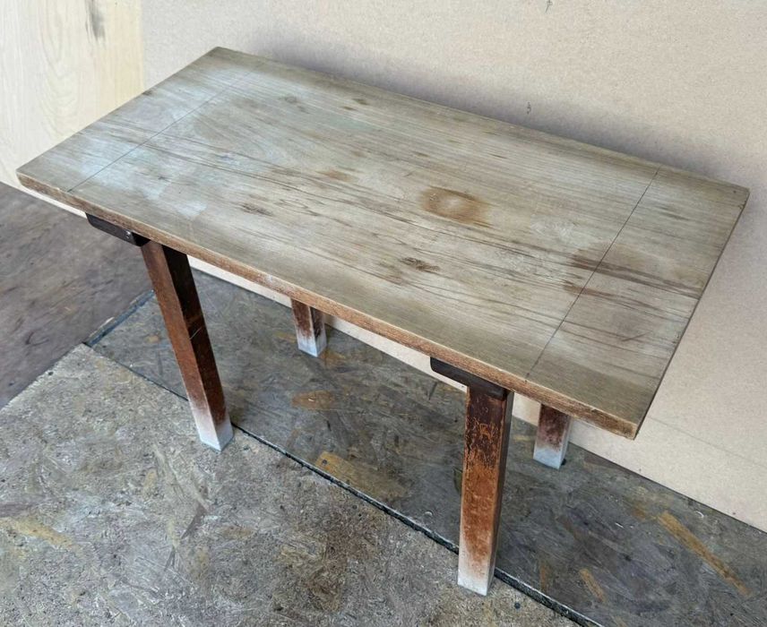 Masuta Vintage din lemn masiv cu blat 80x40 cm; Bancuta