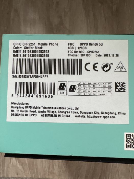 Vand oppo reno 6 5g
