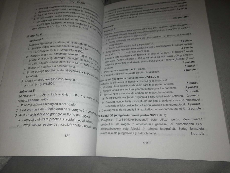 Chimie Organica Teste pentru Bacalaureat Olimpiade Medicina