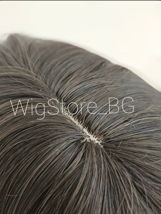 Тъмно кафява перука с бретон на леки вълни