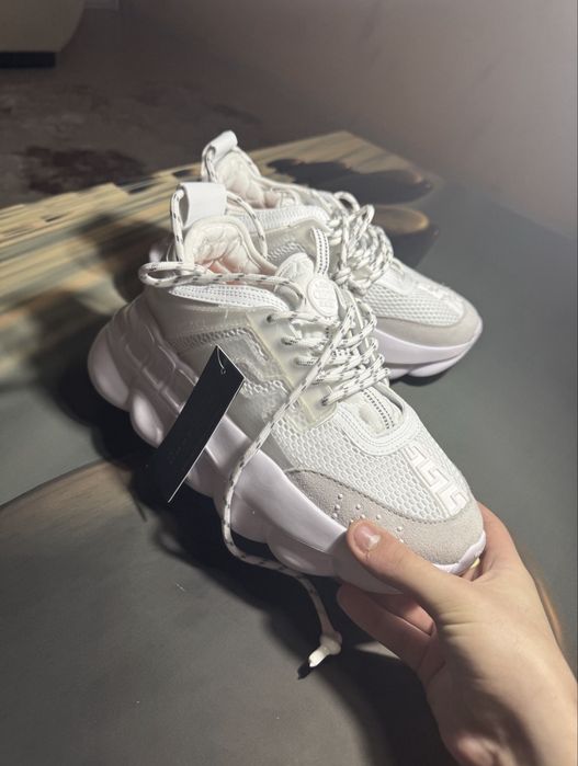 Adidasi Versace Chain Reaction Albi