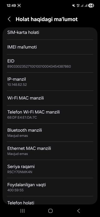 Samsung a56 8-256gb sotiladi
