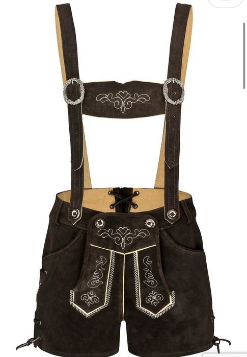 Pantaloni traditionali din piele pantaloni scurti marime 38