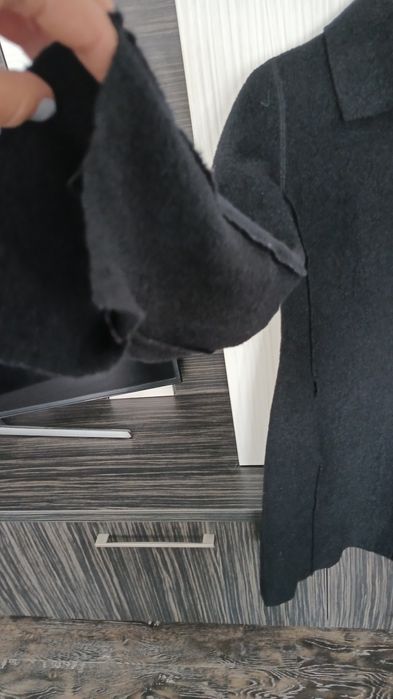 Palton dama mărimea S lana buclata negru