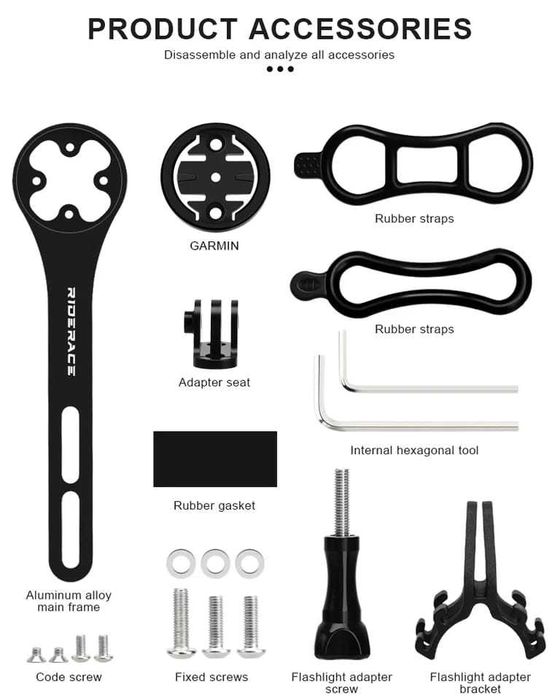 RIDERACE suport computer ghidon aero bicicleta aluminiu Garmin GoPro