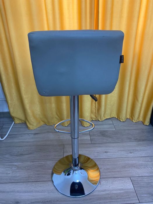 Scaun bar / make up, reglabil + rotire, gri