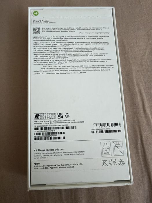 iPhone 16 Pro Max 512GB Black Черен 100% Battery