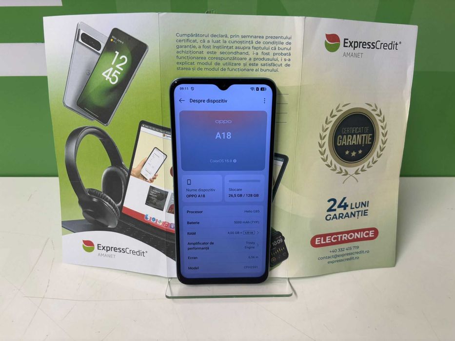 Oppo A18 (B.60609 Tatarasi) Garantie 2 ani 300 lei