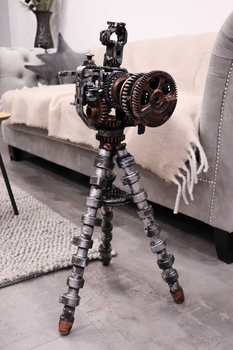 Sculptura Aparat foto-cadou deosebit din fier reciclar impatimiti foto