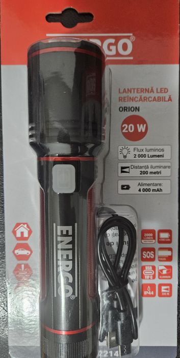 Set 2 lanterne reincarcabile puternice si o ruleta 5m  lata magnetica