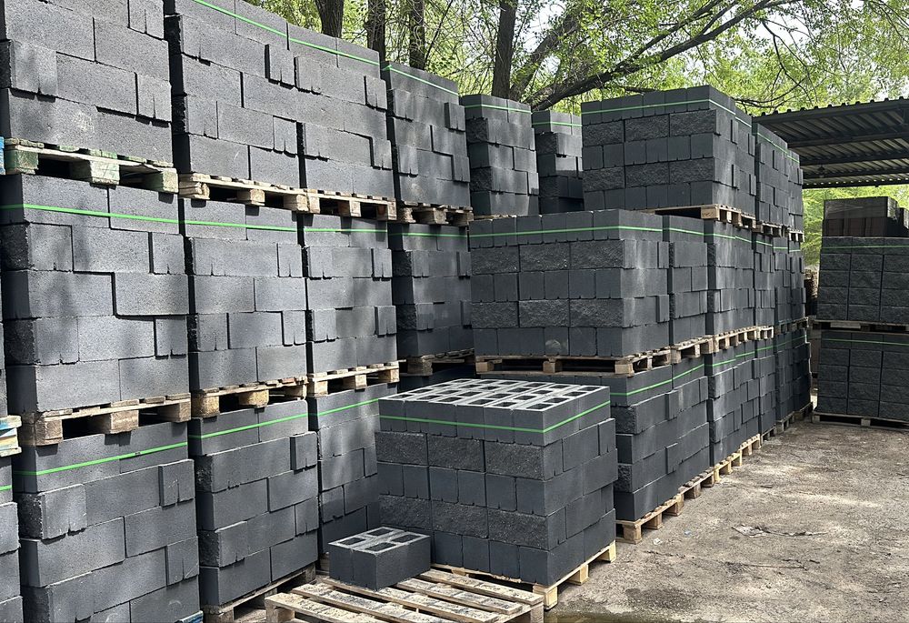 Сплитерный гладкий блок, рваный перегородчный