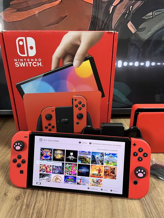 Прошитая Nintendo Switch Oled Kaspi Red, 0-0-12