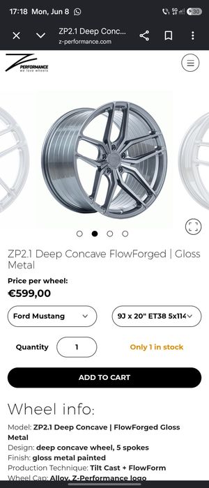 Jante aliaj Z-Performance Mustang/Tesla/Kia ZP2.1, 5x114,3 J9x20'