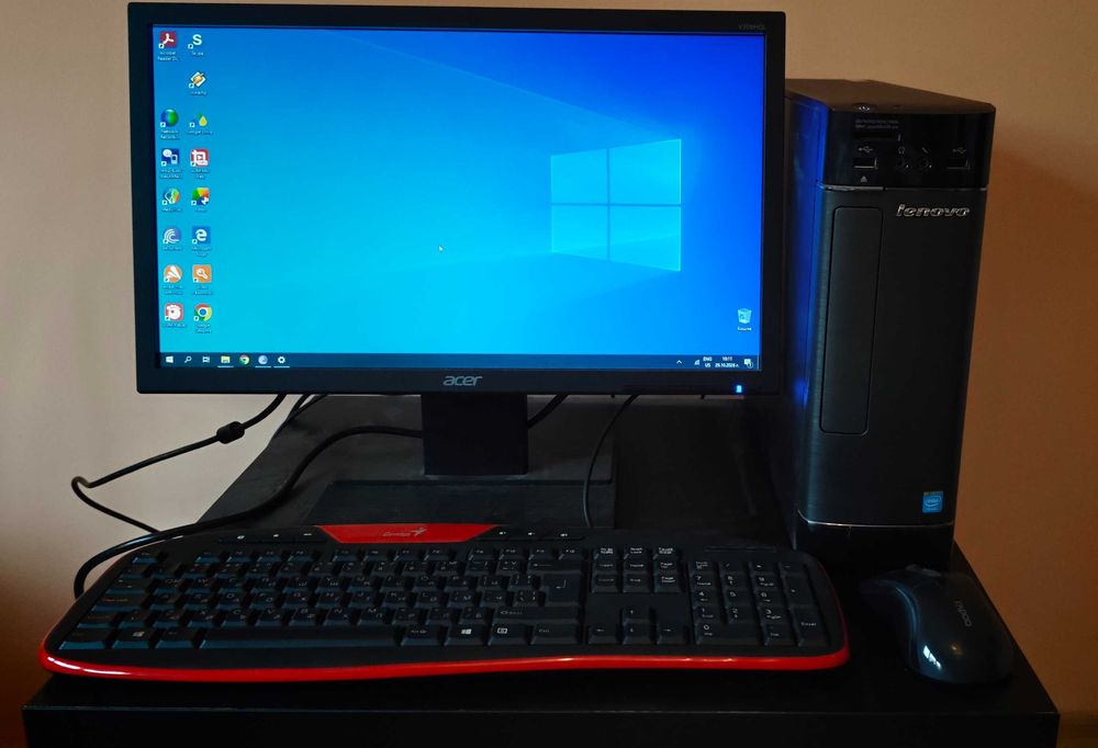 Компютърен комплект Lenovo H500s + Wi-Fi, 19.5" монитор Acer, клавиатура и мишка