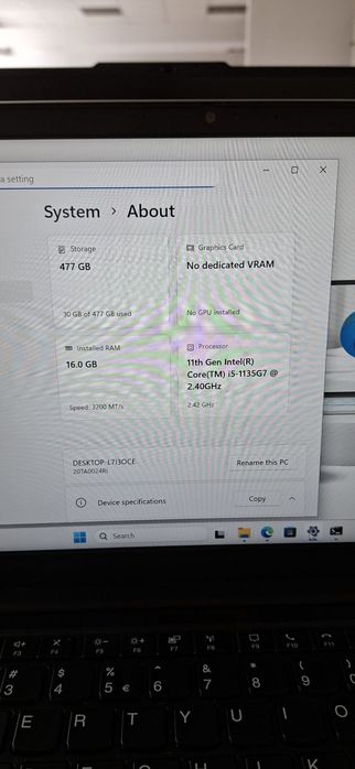 Laptop Lenovo Thinkpad i5 generația 11