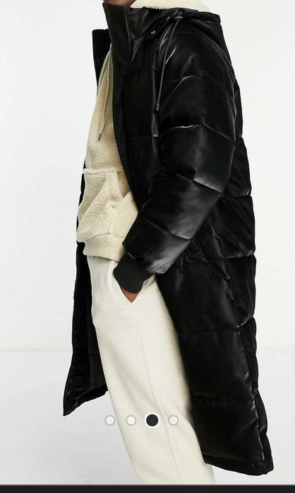 Geaca lunga puf neagra