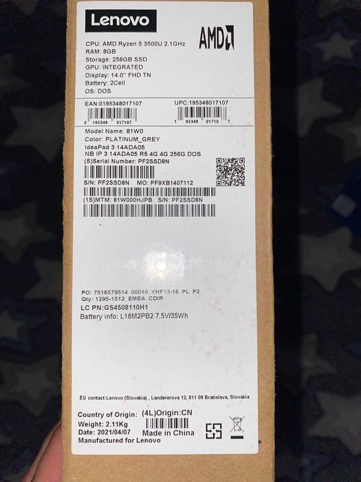 Vand Laptop Lenovo IdeaPad 3