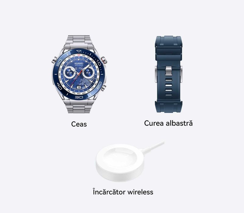 Huawei Watch Ultimate Blue Titanium, impecabil, fullbox!