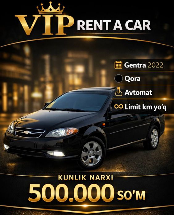 Rent a car  kunlik/haftalik/oylik