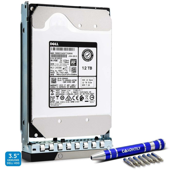 Жесткий Диск Dell 12TB 7.2K RPM SATA 6Gbps 512e 3.5in Drive