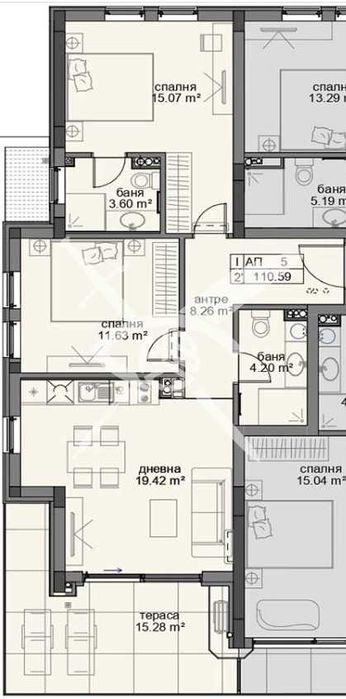 Тристаен апартамент в Равда 505 - 17734