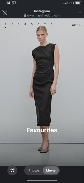 Massimo Dutti ленена рокля S/M