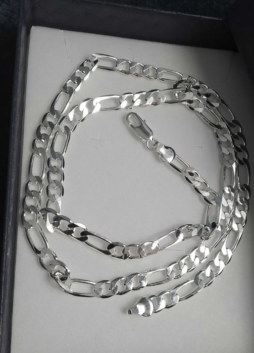 Мъжки, сребърен ланец  В кутия