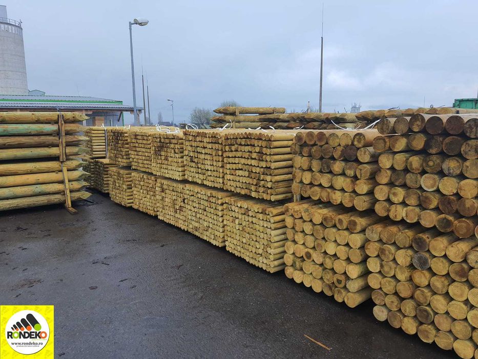 Tutori si Spalieri din Lemn Rotund Tratat, pentru Pomicultura