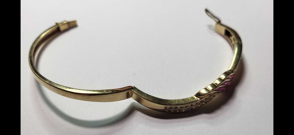 Bratara superba din aur galben 18k cu rubine 0.75ct + diamante 1.05ct