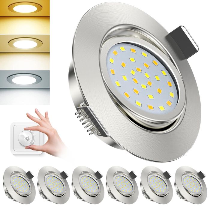 Set 6 - Spoturi LED încastrate, 230 V, 7 W, 950 lm, Spoturi de tavan