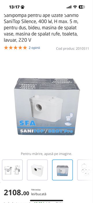 Sanipomp pompa pentru ape izate